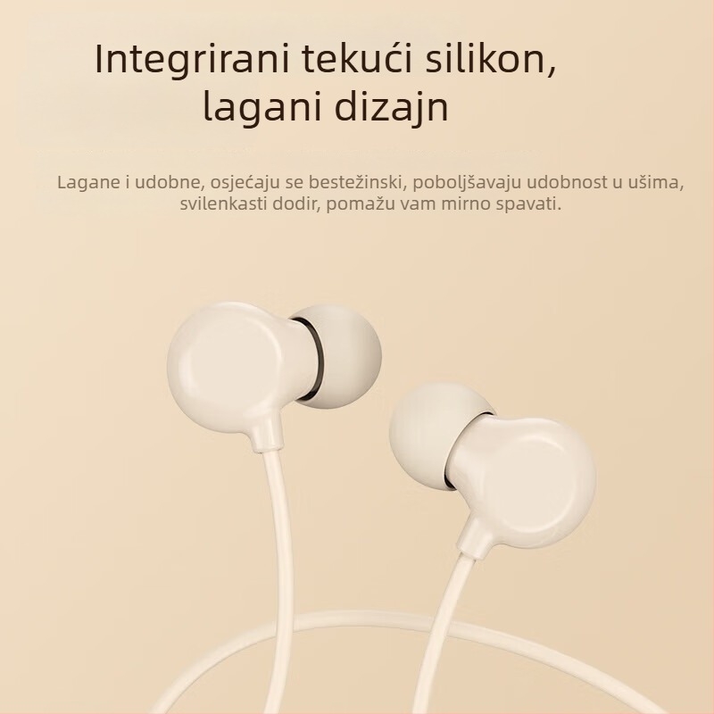 Q5 žičane ušne slušalice s mikrofonom, kompatibilne s OPPO Type-C okruglim priključkom, minimalistički dizajn