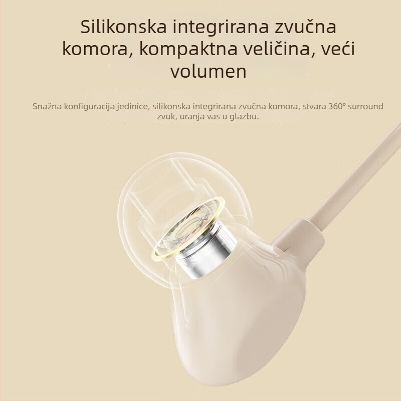 Q5 žičane ušne slušalice s mikrofonom, kompatibilne s OPPO Type-C okruglim priključkom, minimalistički dizajn