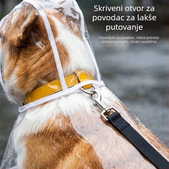 Prozirni kišni kaput za psa Teddy Bichon, vodootporan, za male i srednje pse.