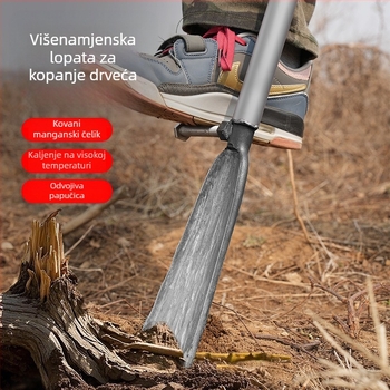 Lopata od manganskog čelika za kopanje stabala, kompaktna Luoyang lopata, profesionalni alat za kopanje korijena i tla u poljoprivredi.