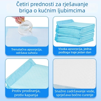 Debela podloga za mokraću kućnih ljubimaca, gaćice za inkontinenciju za pse i mačke, sigurne higijenske gaćice s bambusovim aktivnim ugljenom za neutralizaciju mirisa