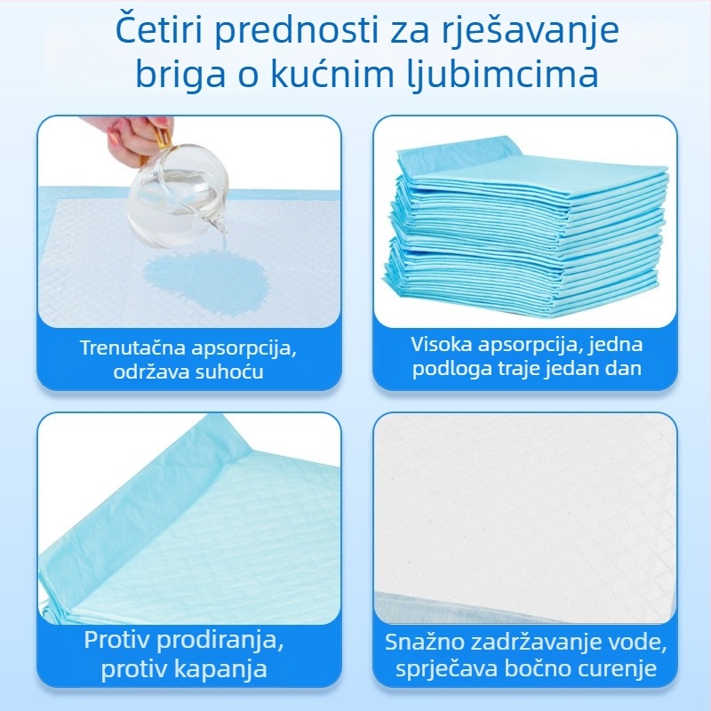 Debela podloga za mokraću kućnih ljubimaca, gaćice za inkontinenciju za pse i mačke, sigurne higijenske gaćice s bambusovim aktivnim ugljenom za neutralizaciju mirisa