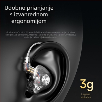 In-ear slušalice s jakim basom, odvojivi kabel 3,5 mm, žični gaming headset Type-C