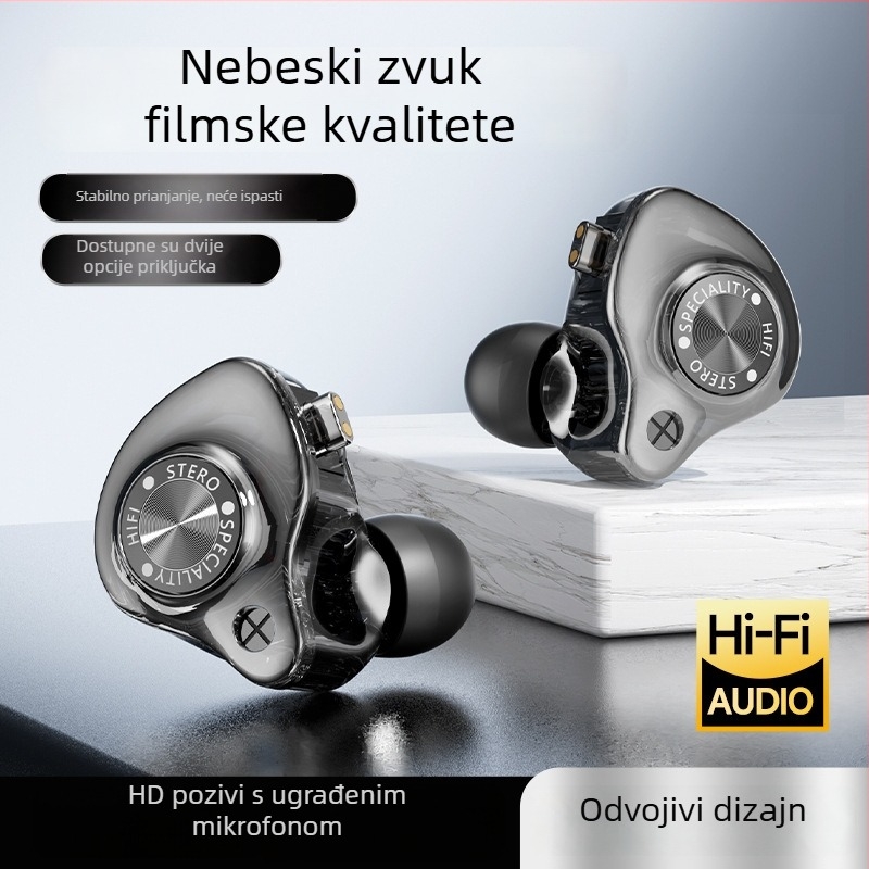In-ear slušalice s jakim basom, odvojivi kabel 3,5 mm, žični gaming headset Type-C