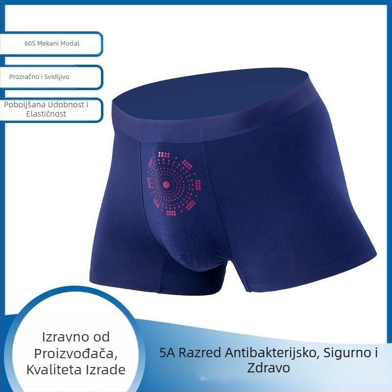 Muške bokserice od modalnog materijala, jednobojne, prozračne, udobne, slim fit kroj, srednja visina struka