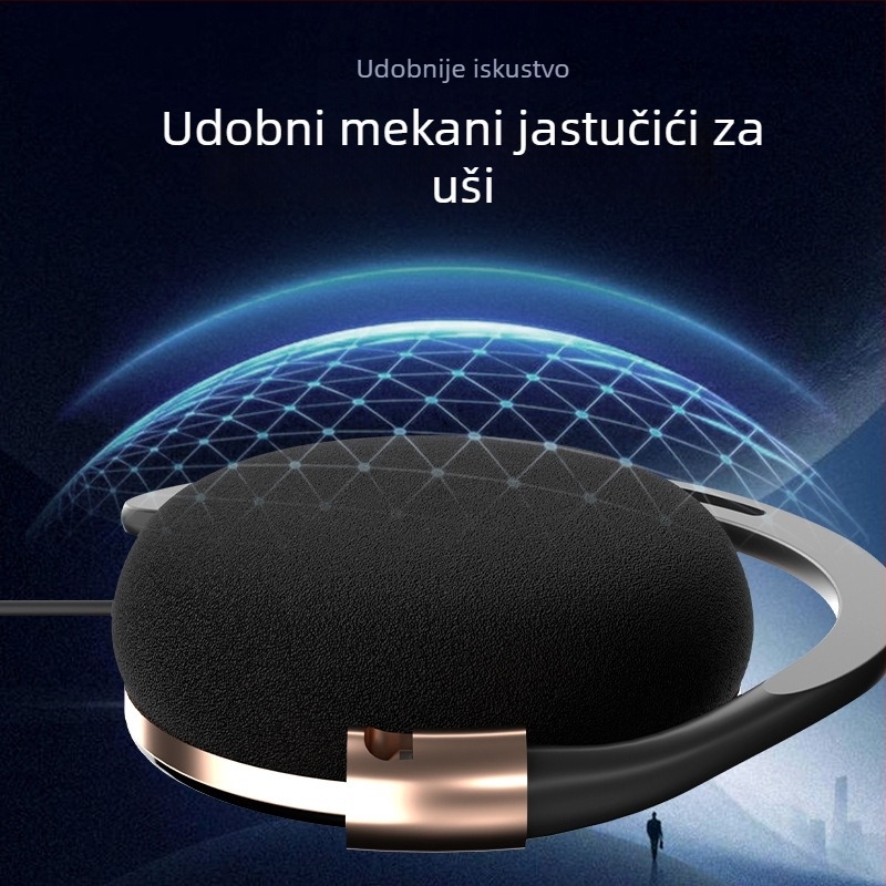 L1 Slušalice s kukom za uho, žičane za sport – udobne za dugo nošenje, kompatibilne s tabletima i laptopima