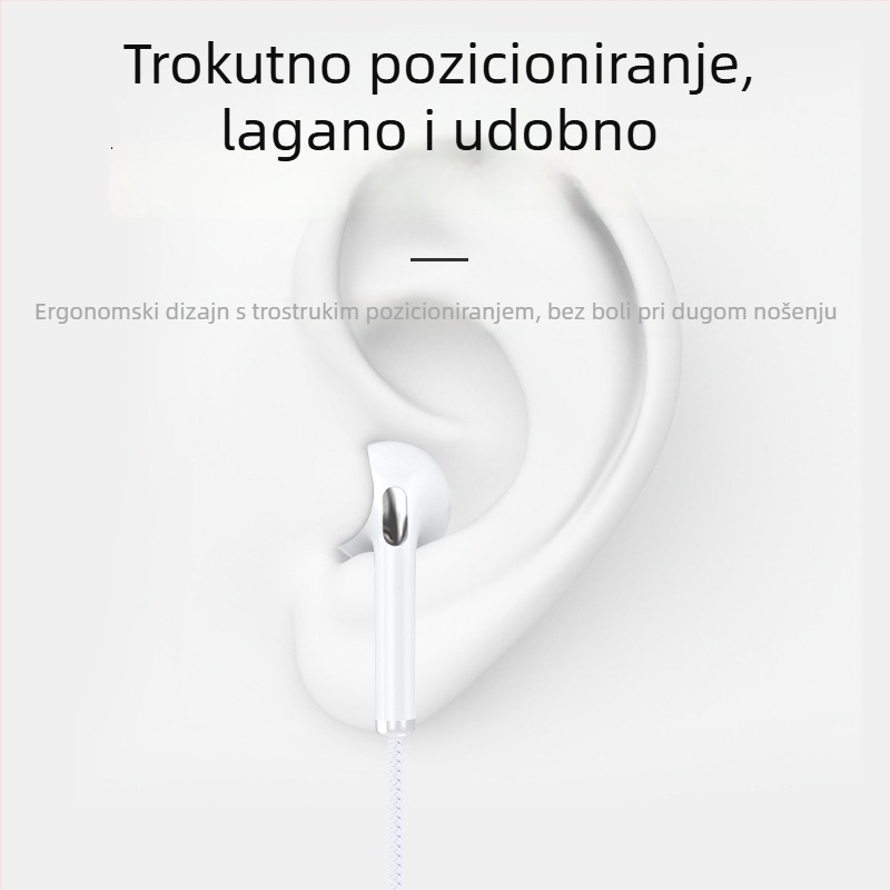 K101 in-ear žičane slušalice s 3.5 mm utorom, visokokvalitetan bas i smanjenje buke, s mikrofonom, kompatibilne s Apple i OPPO