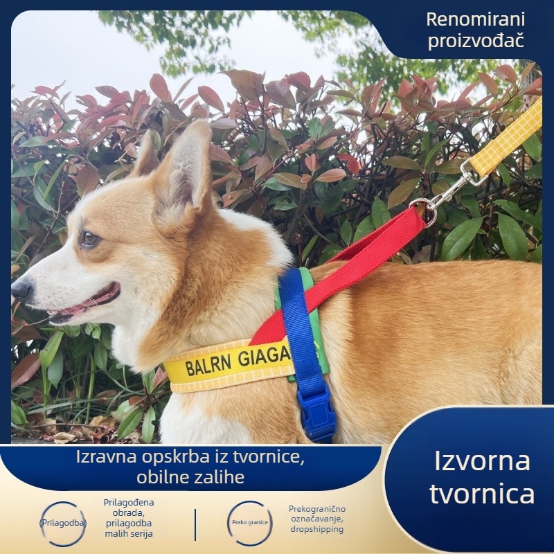 Nylon harnes i set za šetnju za male i srednje pse, Corgi i Shiba Inu
