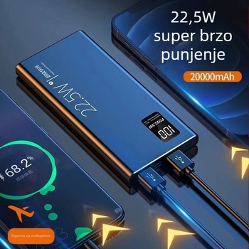 Power Bank 30000mAh, 22.5W PD brzo punjenje, 3C certifikat, LCD zaslon, dvostruko brzo punjenje, mogućnost logotipa
