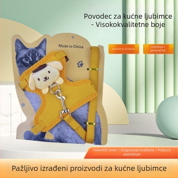 Mačji kaiš i harnas s povlačnim mehanizmom, karikaturalni dizajn, za mačke i mačiće