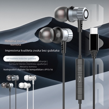 Jintainuo Metalne In-Ear slušalice G36, žične s mikrofonom, Hi-Fi zvuk bez gubitka