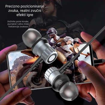 Jintainuo Metalne In-Ear slušalice G36, žične s mikrofonom, Hi-Fi zvuk bez gubitka