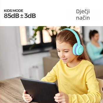 Žične dječje slušalice za igranje i učenje, crtani stil, 3,5 mm, 85 dB, kabel 1,2 m, kompatibilno s PC/Laptop