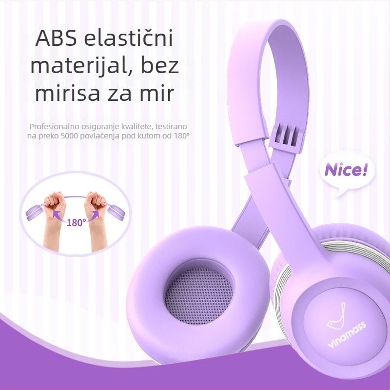 Žične dječje slušalice za igranje i učenje, crtani stil, 3,5 mm, 85 dB, kabel 1,2 m, kompatibilno s PC/Laptop