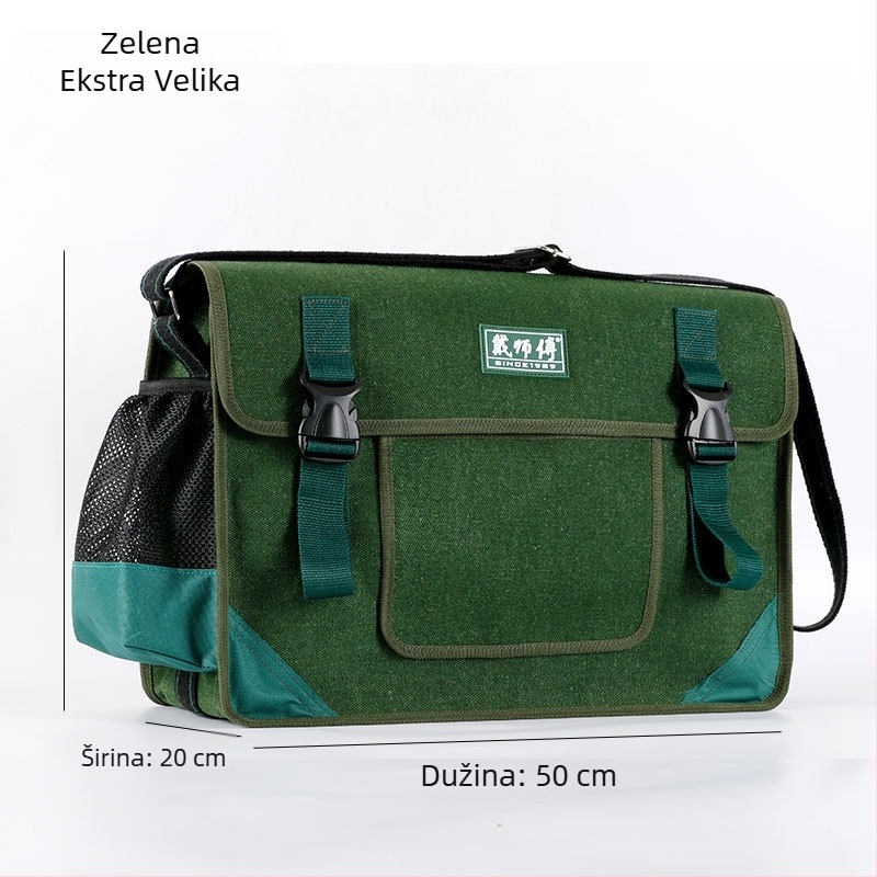Platnena torba za električare – višefunkcionalna torba za alate za održavanje i montažu, otporna na habanje, čvrsta konstrukcija, nošenje preko ramena (crossbody)