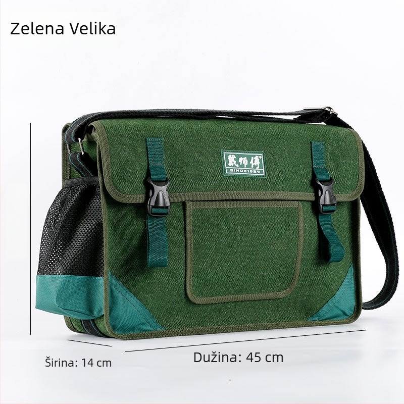 Platnena torba za električare – višefunkcionalna torba za alate za održavanje i montažu, otporna na habanje, čvrsta konstrukcija, nošenje preko ramena (crossbody)