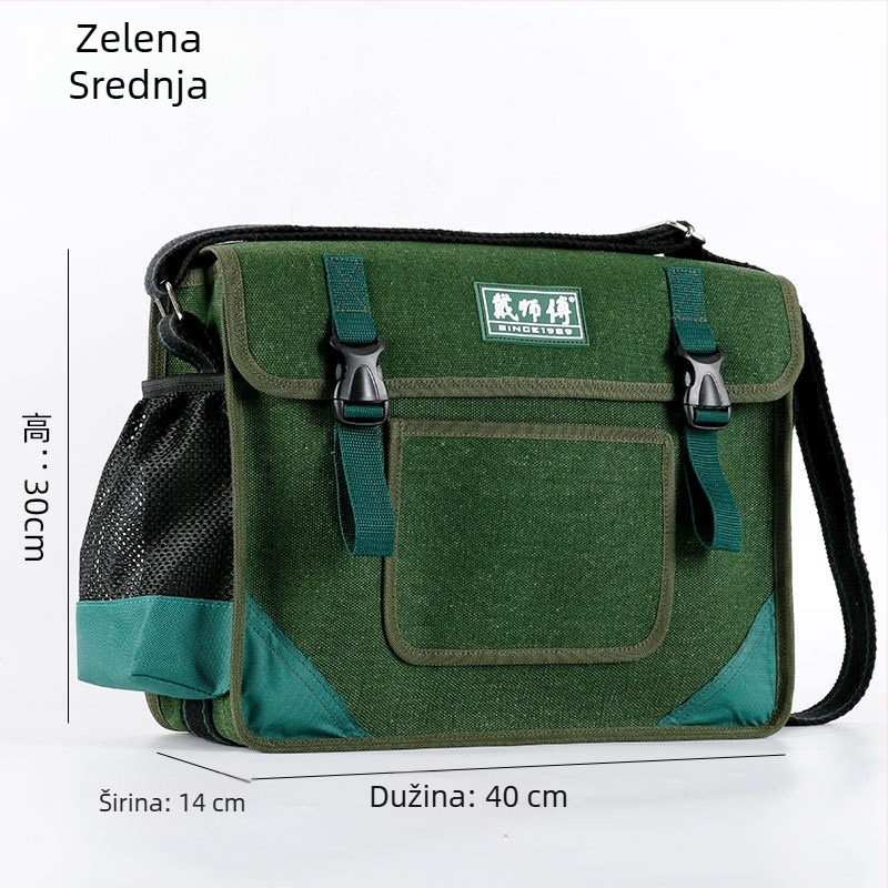 Platnena torba za električare – višefunkcionalna torba za alate za održavanje i montažu, otporna na habanje, čvrsta konstrukcija, nošenje preko ramena (crossbody)
