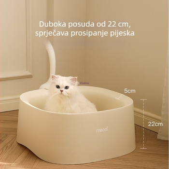 Miwa potpuno otvorena kutija za mačji pijesak, protiv prskanja, PVC