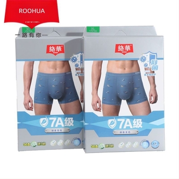 Roohua muške bokserice od elastičnog pamuka, geometrijski uzorak, prozračne, 7655