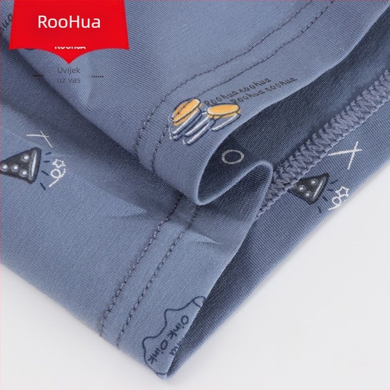 Roohua muške bokserice od elastičnog pamuka, geometrijski uzorak, prozračne, 7655