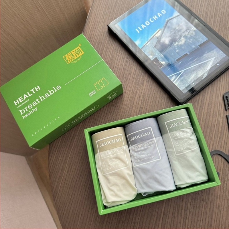 Jiao Chao 10A mulberry silk Ice Silk antibakterijske ljetne prozračne muške bokserice sa srednjim pojasom, bez šavova