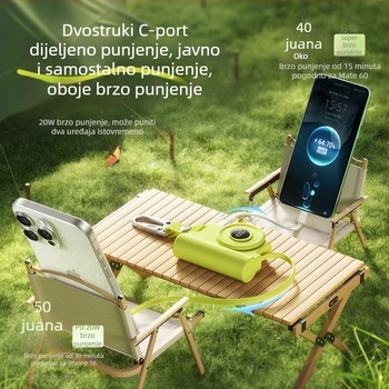 Joyroom/Jialitang power banka 5000mAh, 22.5W PD3.0, kompaktnog dizajna, s kukom za vješanje, 3C certifikat, pogodno za putovanja avionom