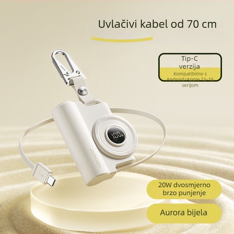 Joyroom/Jialitang power banka 5000mAh, 22.5W PD3.0, kompaktnog dizajna, s kukom za vješanje, 3C certifikat, pogodno za putovanja avionom