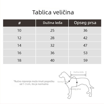 Zimska jakna za pse s potpuno pokrivenim krojem, debela izolacija, moderan odjevni komad za mužjake pse