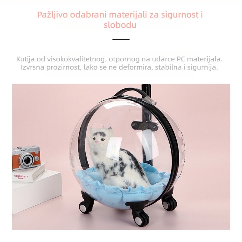 Pet Angel Torba za mačke i prijenosni kolica za kućne ljubimce — Prozirna kapsula svemira za mačke i male pse