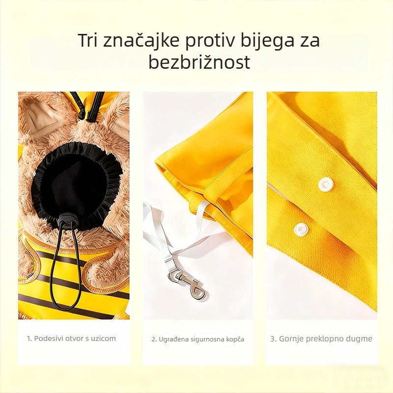 Zimska slatka torba za kućne ljubimce od platna, za mačke i pse, s izloženom glavom