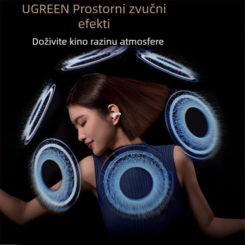 Bežične Bluetooth slušalice za trčanje, s kukom za uho, otvoreno uho, koštano provođenje zvuka, dugo trajanje baterije, udobne za dugotrajno nošenje
