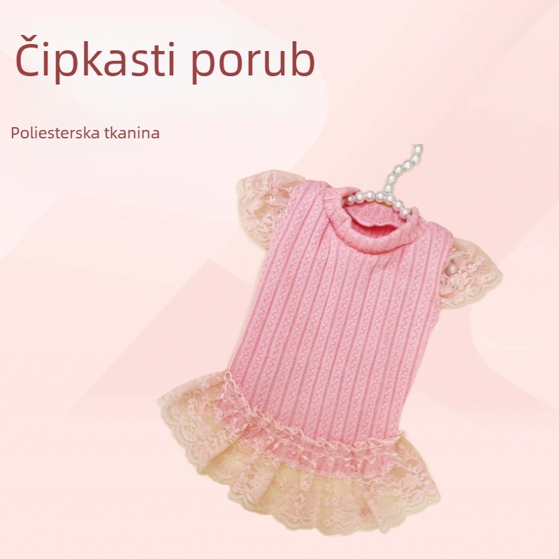 Haljina za kućne ljubimce, univerzalna za mačke i pse, čipkasta haljina u stilu princeze, nježna prema koži i prozračna, pogodna za sve sezone