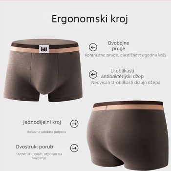 Muške gaćice od 100% pamuka, velike veličine, s otiskom, antibakterijske, prozračne, udoban kroj