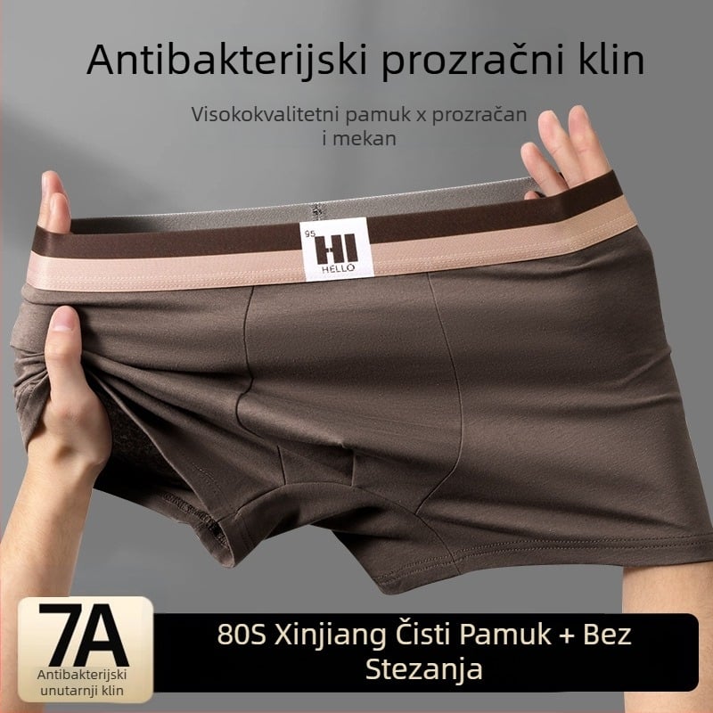 Muške gaćice od 100% pamuka, velike veličine, s otiskom, antibakterijske, prozračne, udoban kroj
