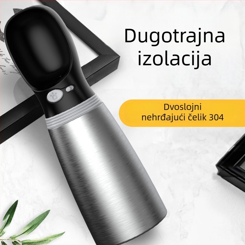 Posuda za vodu za pse za putovanja, dvostrukog zida od 304 nehrđajućeg čelika