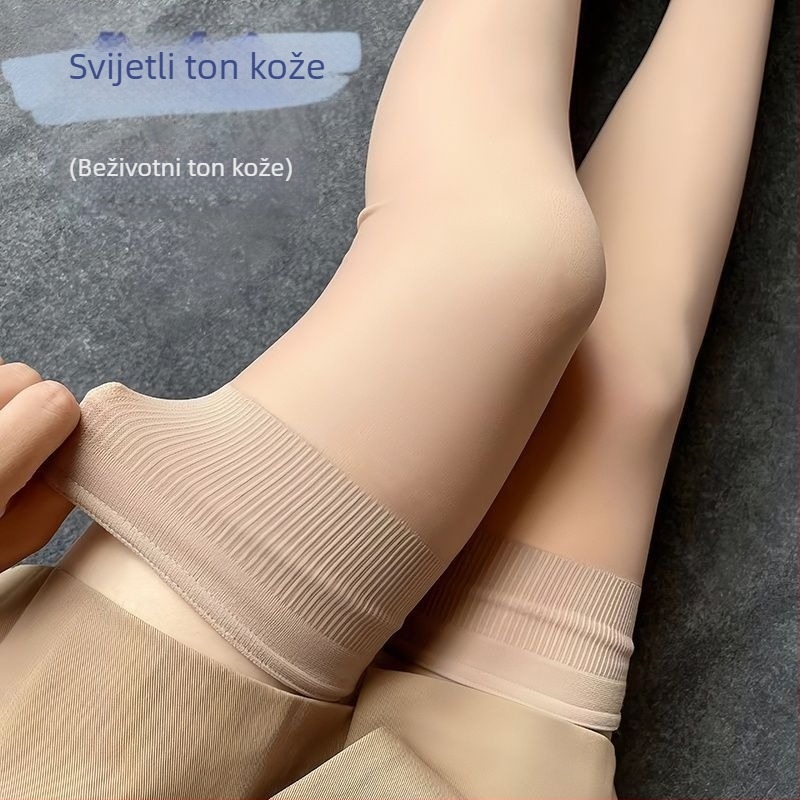 Ženske čarape iznad koljena, dugačke čarape s flis pamušalom, protivklizne, za jesen-zimu
