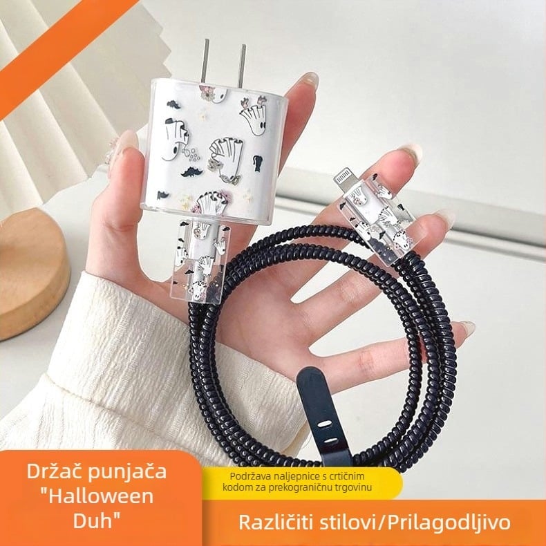 Halloween izdanje: zaštitno kućište za podatkovni kabel Apple 20W brzo punjenje i kućište za punjač za iPhone 16