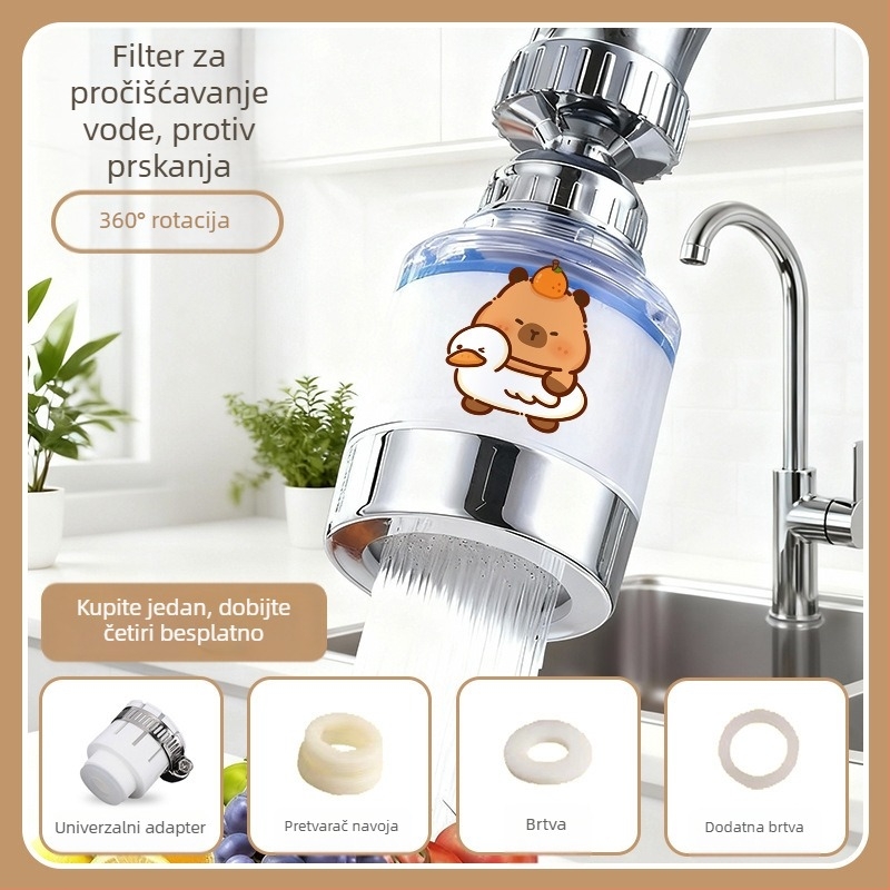 Filter za kuhinjsku slavinu s produženom glavom, pročišćivač vode protiv prskanja