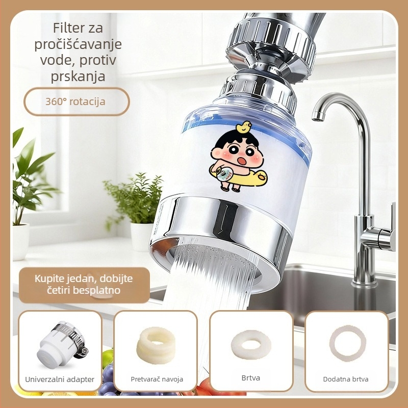 Filter za kuhinjsku slavinu s produženom glavom, pročišćivač vode protiv prskanja