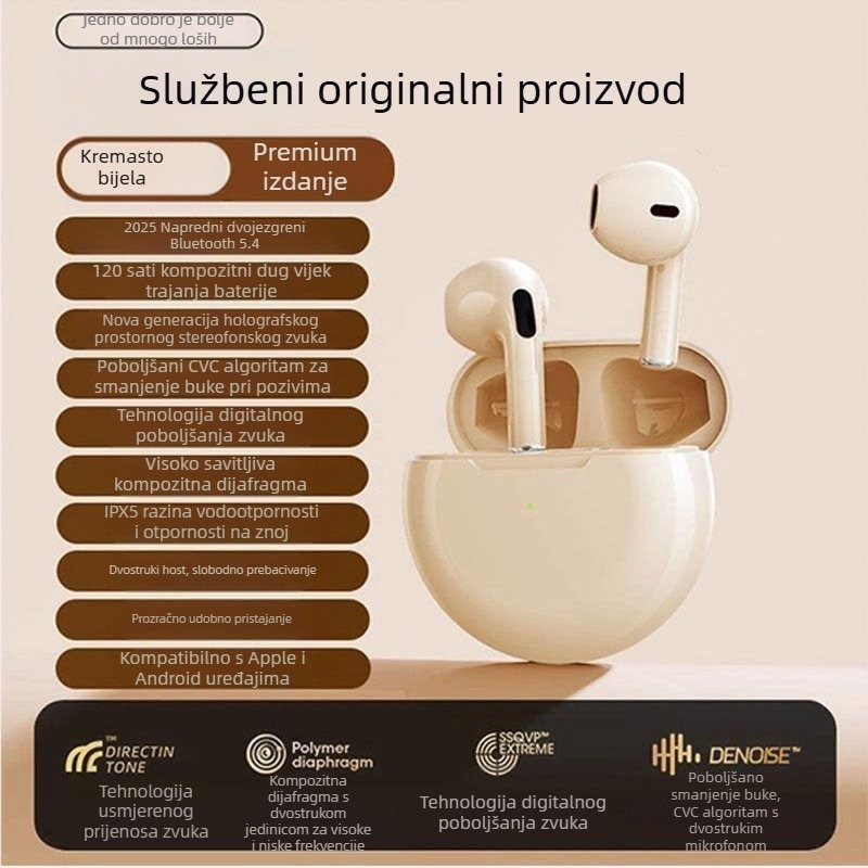 Berlin Sound J6 Bežične Bluetooth slušalice, polu-in-ear dizajn, visokokvalitetan zvuk, izdržljiva baterija, kompatibilne za obje uši