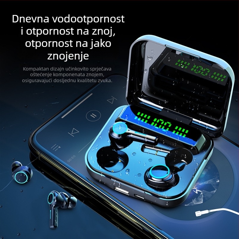 M21 Bluetooth slušalice – verzija za parove, s dodirnim zaslonom, bežične za sport, TWS 5.2