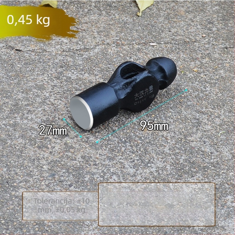Set glava čekića: gruba okrugla glava, glava s bradavicom, 1,5 lb željezna glava čekića, 2 lb glava čekića bez drške