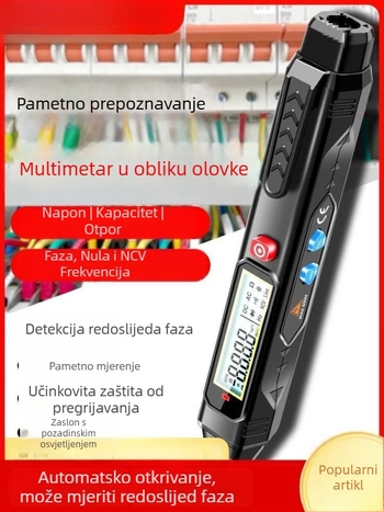 Pametan električni tester‑olovka s digitalnim multimetrom — visoka preciznost mjerenja napona, višefunkcionalno, detekcija prekida vodiča