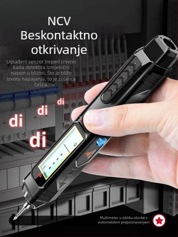 Pametan električni tester‑olovka s digitalnim multimetrom — visoka preciznost mjerenja napona, višefunkcionalno, detekcija prekida vodiča