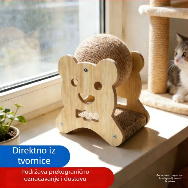 Vertikalni stup za mačke s loptom – penjaći okvir i igračka za grebanje