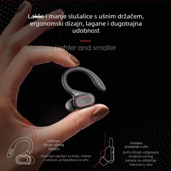 Type-C Bluetooth slušalice, kuka za uho, stereo za dvije uši, sportske bežične, kompaktne za mobitele, pogodne za trčanje, dugotrajne