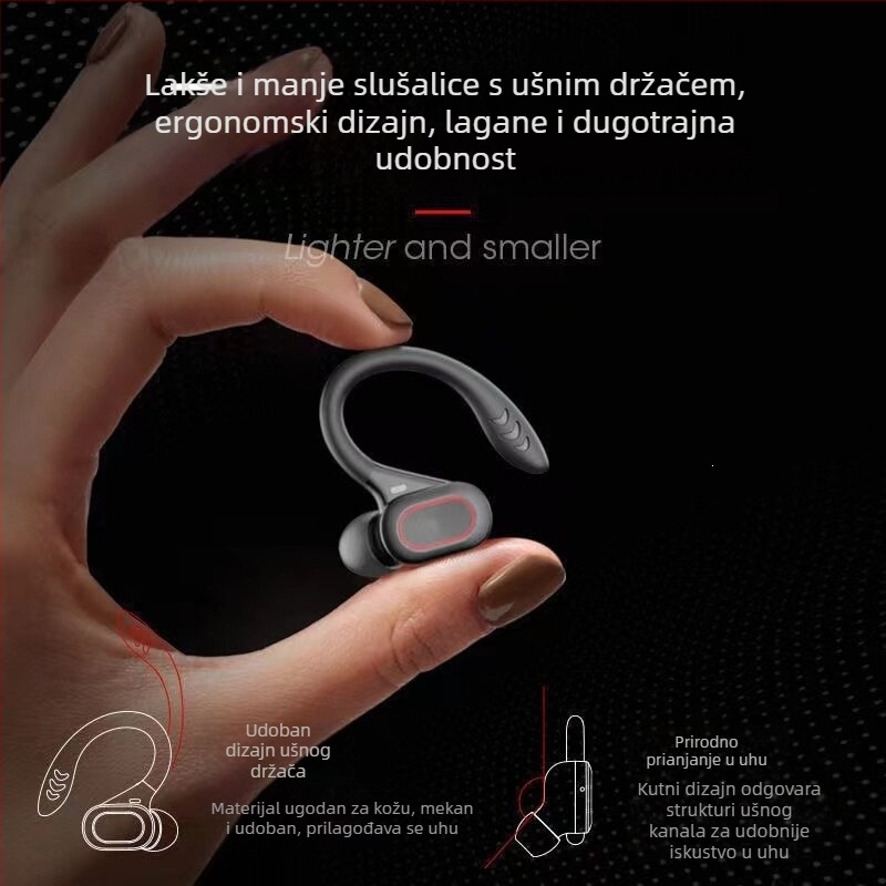 Type-C Bluetooth slušalice, kuka za uho, stereo za dvije uši, sportske bežične, kompaktne za mobitele, pogodne za trčanje, dugotrajne