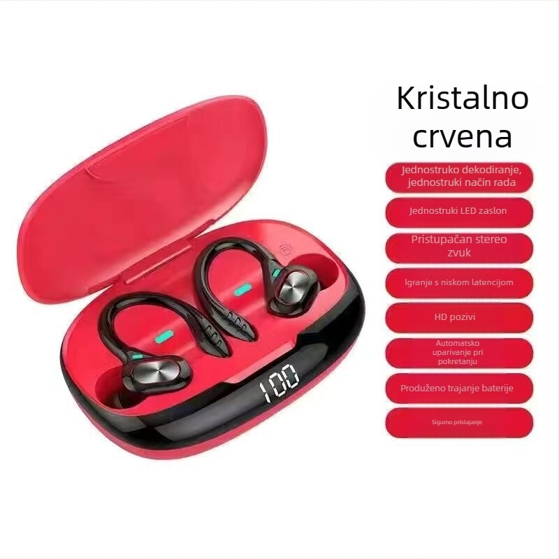 Type-C Bluetooth slušalice, kuka za uho, stereo za dvije uši, sportske bežične, kompaktne za mobitele, pogodne za trčanje, dugotrajne