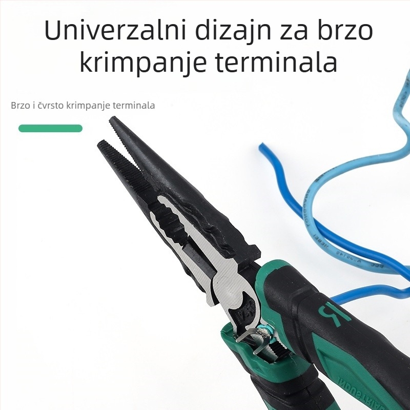 6-inčne klešta s igličastim vrhom i kliješta za zaključavanje, višenamjenski set za električare, industrijske kvalitete, 8-inčne klešta za žicu s oštrim vrhom