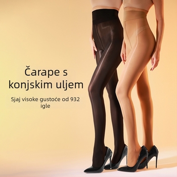 Landa 40D tanke najlon čarape s anti-snag, sjajne crne, s T-Crotch, seksi za žene